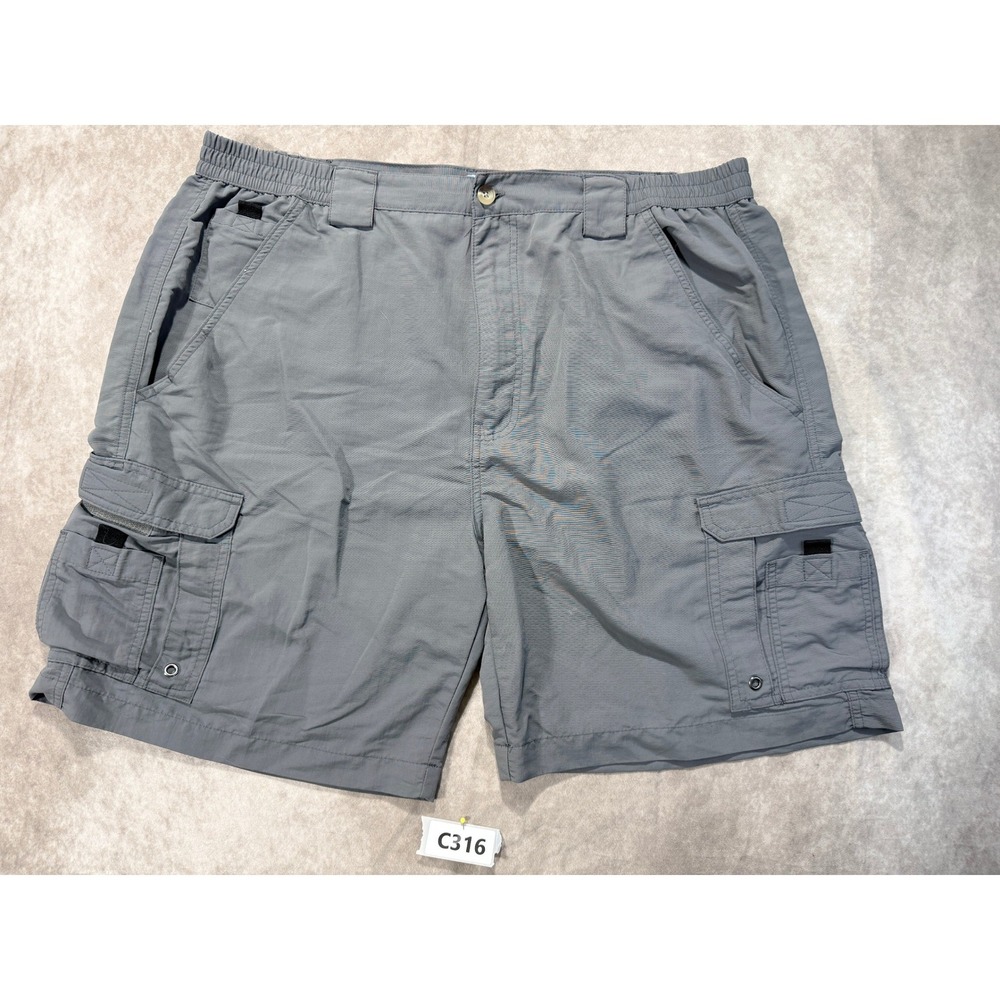 World Wide Sportsman Mens Gray Nylon Fishing Cargo Shorts Size 40 Hiking Outdoor